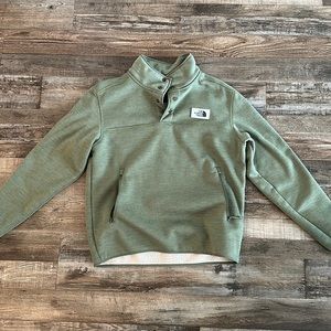 Green quarter button sweater from North Face